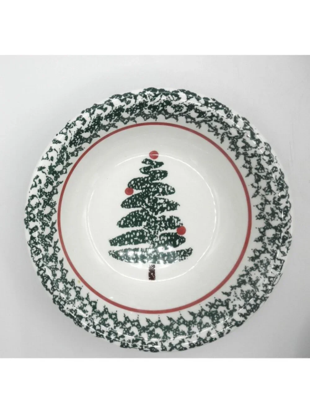 FUO5 by Furio 8-1/4 inch Soup Bowl Spongeware Christmas Set of 3 Made in Italy - Picture 5 of 7
